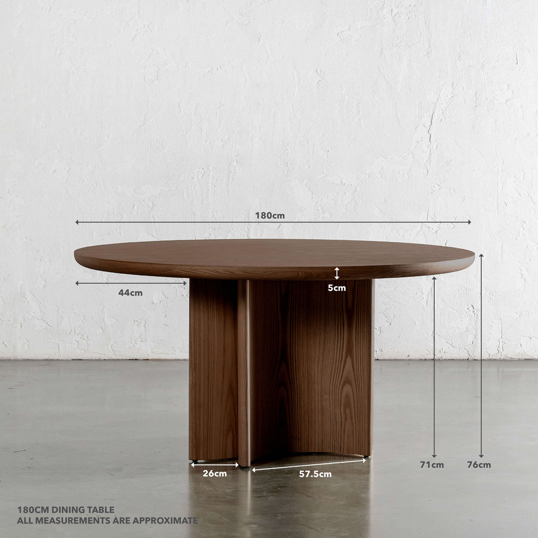 BOLLENE ROUND DINING TABLE 180CM | MEASUREMENTS
