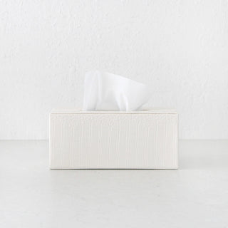 BOND CROCODILE RECTANGLE TISSUE BOX  |  IVORY