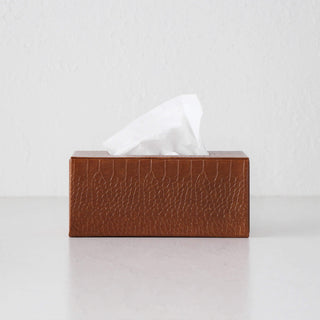 BOND CROCODILE RECTANGLE TISSUE BOX | TAN