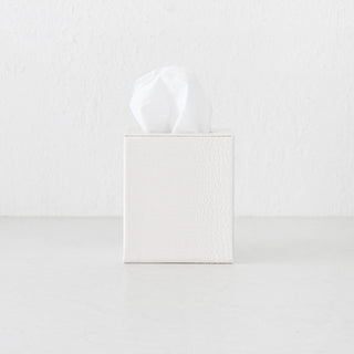 BOND CROCODILE SQUARE TISSUE BOX  |  IVORY