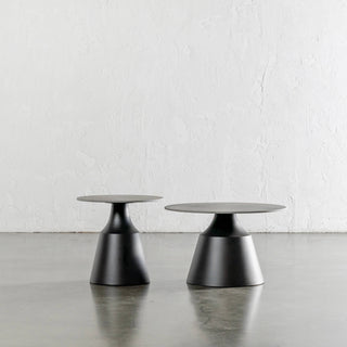 BORGARO OCCASIONAL TABLES  |  SET OF 2  |  BLACK NOIR + LICORICE DOLOMITE