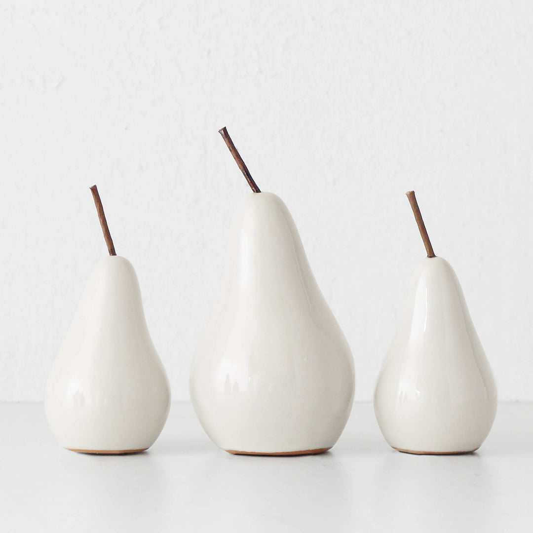 BOSC CERAMIC PEAR MEDIUM + LARGE BUNDLE X3 | STONE