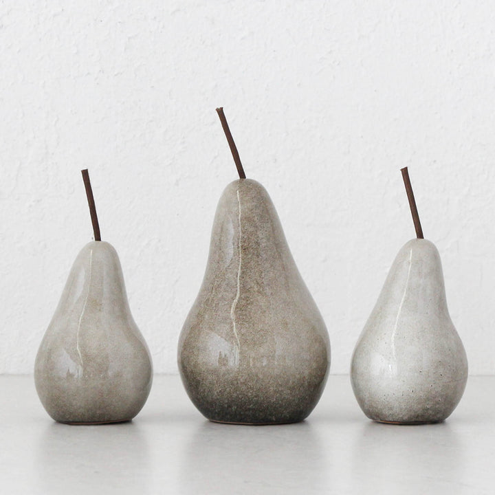 BOSC CERAMIC PEAR MEDIUM + LARGE | BUNDLE X3 | MOTTLED TAUPE