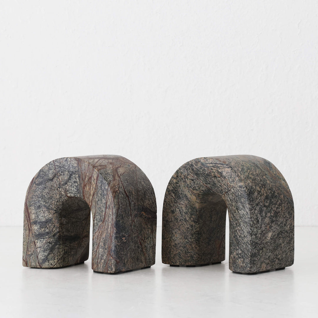 BOYD STONE BOOKENDS  |  SET OF 2  |  MOSS GREY STONE