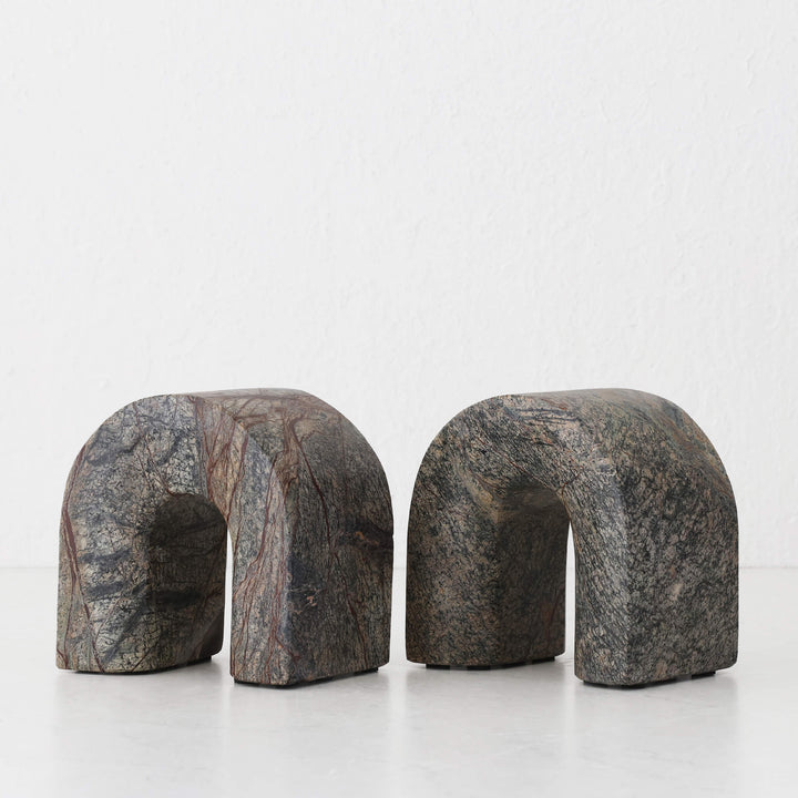 BOYD STONE BOOKENDS  |  SET OF 2  |  MOSS GREY STONE
