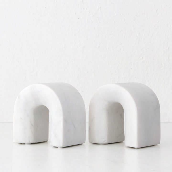 BOYD MARBLE BOOKENDS  |  SET OF 2  |  WHITE MARBLE