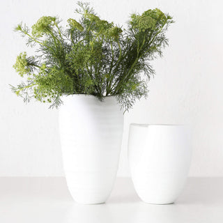 LIVING BY DESIGN EXCLUSIVE  |  BRAC GLASS VASE BUNDLE X2  |  M + L  |  MATTE WHITE