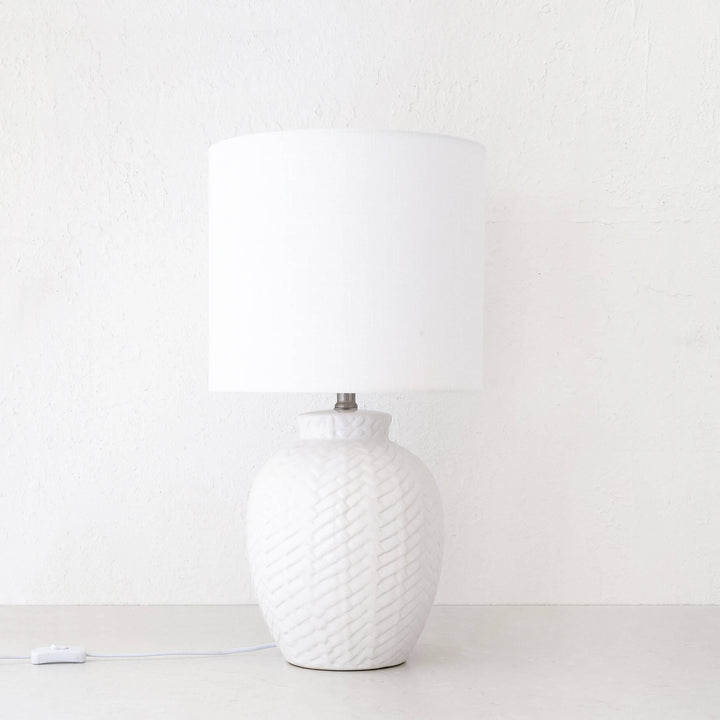 BRAID CERAMIC LAMP 32x60CM | WHITE