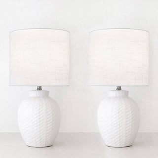 BRAID CERAMIC LAMP  BUNDLE X2  |  WHITE CERAMIC