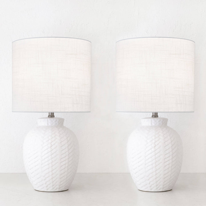 BRAID CERAMIC LAMP  BUNDLE X2  |  WHITE CERAMIC