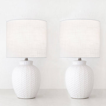 BRAID CERAMIC LAMP  BUNDLE X2  |  WHITE CERAMIC
