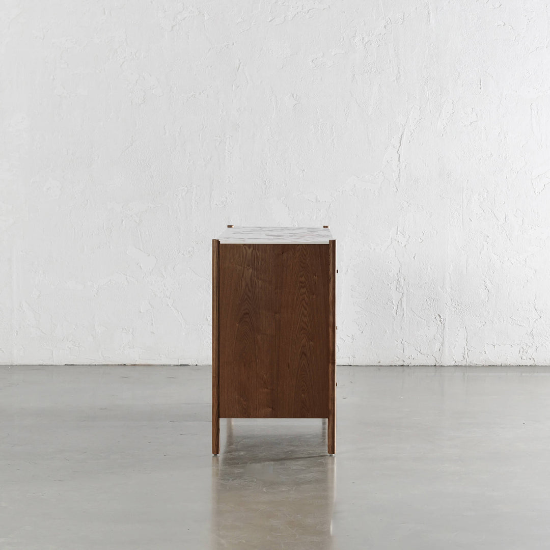 BRANZANO CHEST OF DRAWERS  |  DEEP WALNUT WOOD GRAIN  |  BULGARI MARBLE AUTUMNAL WARM