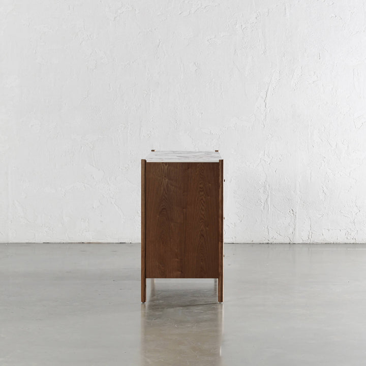 BRANZANO CHEST OF DRAWERS  |  DEEP WALNUT WOOD GRAIN  |  BULGARI MARBLE AUTUMNAL WARM
