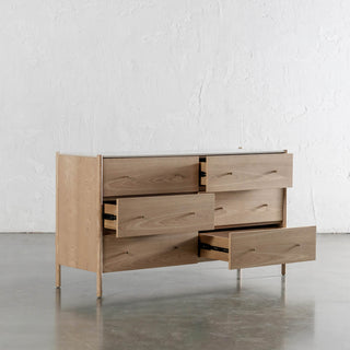 BRANZANO CHEST OF DRAWERS  |  BIRCH ASH  |  CARRARA WHITE CERAMICA TOP