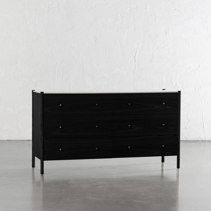 BRANZANO CHEST OF DRAWERS  |  BLACK NOIR  |  CARRARA WHITE CERAMIC TOP