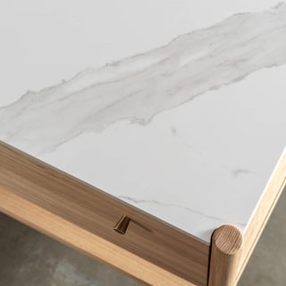 BRANZANO NIGHT STAND   |  BIRCH ASH  |  CARRARA WHITE CERAMICA TOP