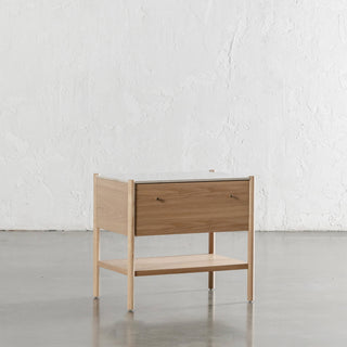 BRANZANO NIGHT STAND  |  BIRCH ASH  |  CARRARA WHITE CERAMICA TOP