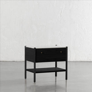 BRANZANO NIGHT STAND  |  BLACK NOIR  |  CARRARA WHITE CERAMIC TOP