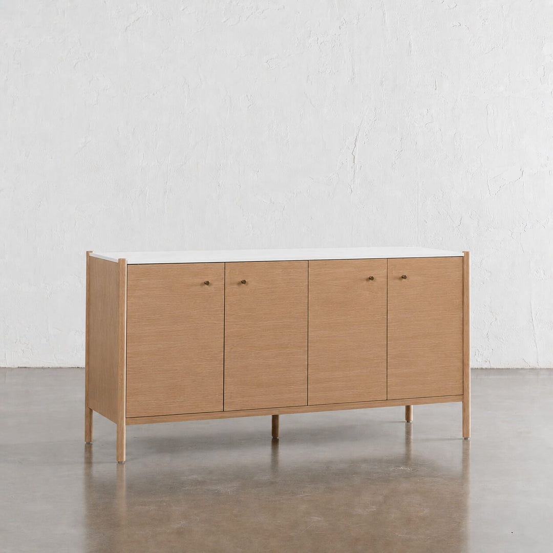 BRANZANO SIDEBOARD  |  BIRCH ASH WOOD GRAIN |  CARRARA WHITE CERAMIC TOP
