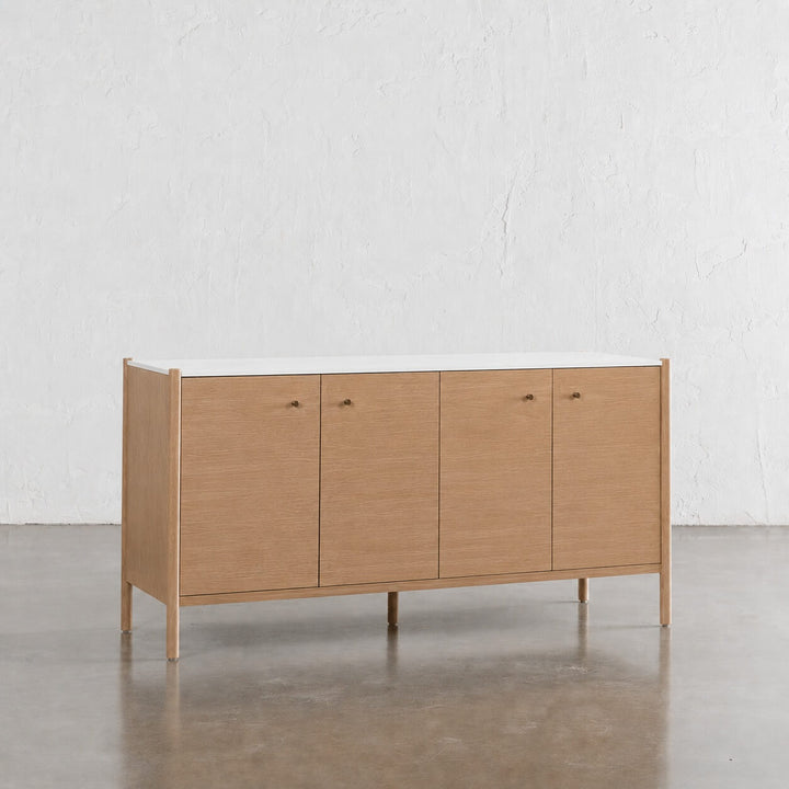 BRANZANO SIDEBOARD  |  BIRCH ASH WOOD GRAIN |  CARRARA WHITE CERAMIC TOP