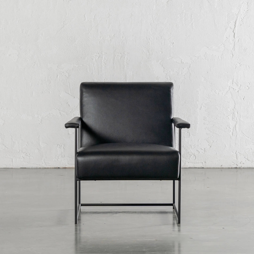 BRESSON LEATHER ARMCHAIR  |  NOIR BLACK LEATHER