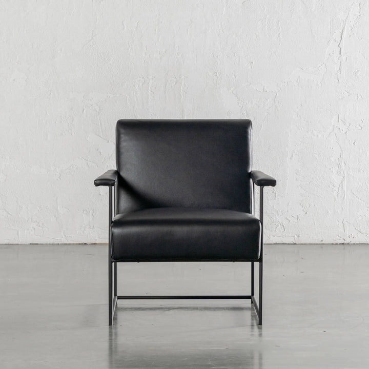 BRESSON LEATHER ARMCHAIR  |  NOIR BLACK LEATHER