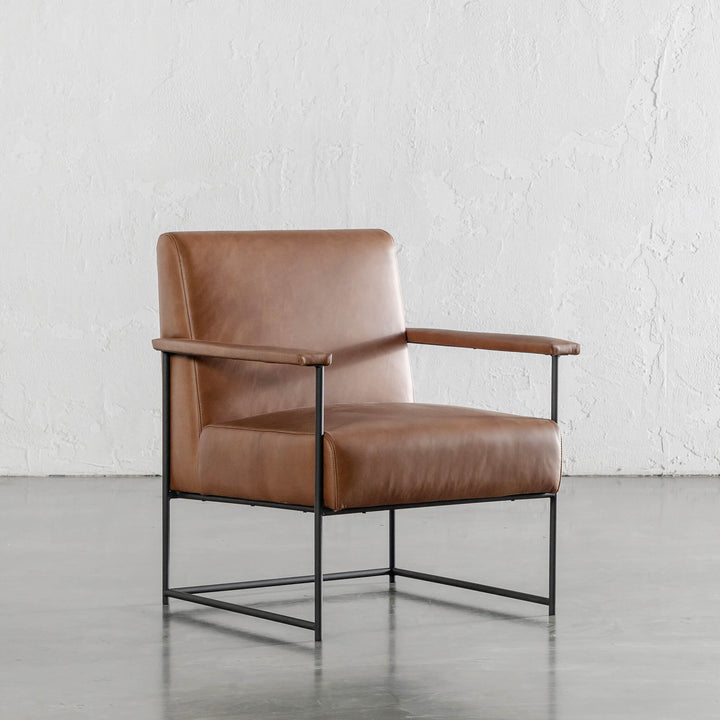 BRESSON LEATHER ARMCHAIR  |  COGNAC LEATHER