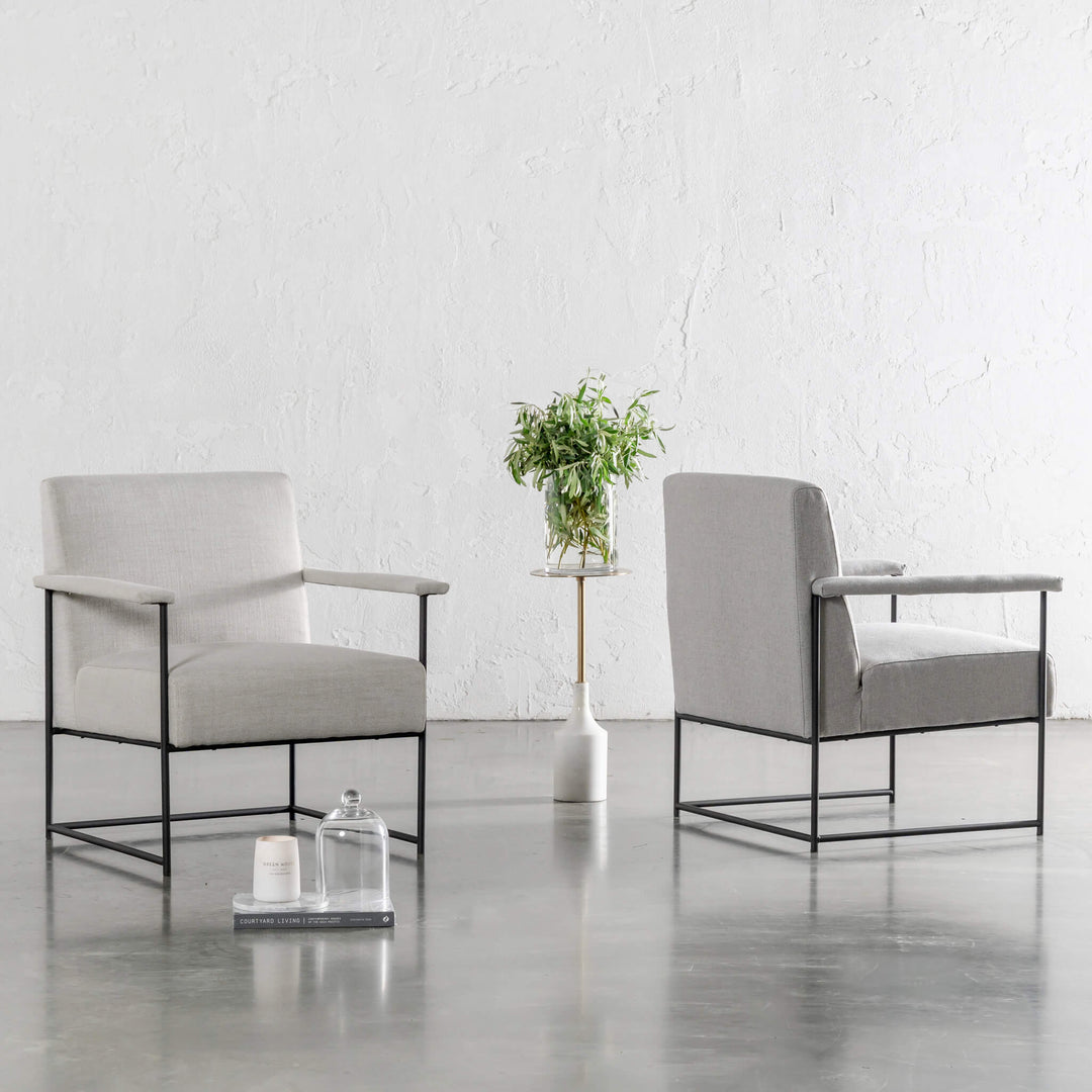 BRESSON ARMCHAIR  |  SHADED BIRCH + COBBLESTONE ASH