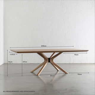 BRETON DINING TABLE  |  BIRCH ASH WOOD GRAIN  |  240CM | MEASUREMENTS