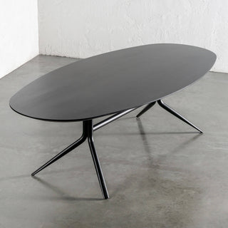 BRETON OVAL DINING TABLE  |  BLACK NOIR WOOD GRAIN  |  260CM