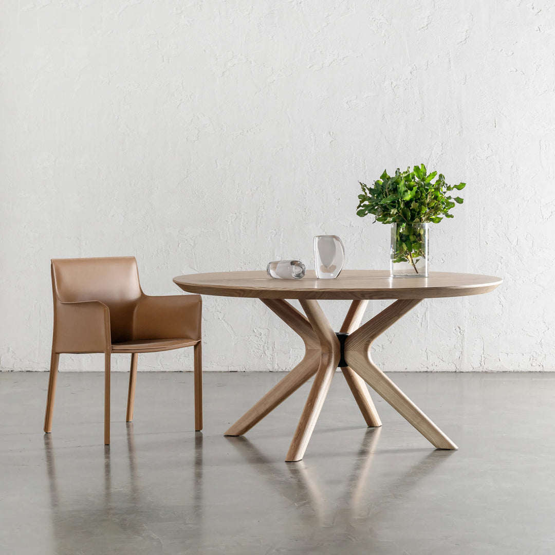 BRETON ROUND DINING TABLE  |  BIRCH ASH WOOD GRAIN  |  150CM