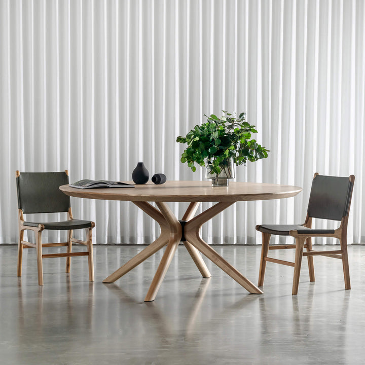 BRETON ROUND DINING TABLE  |  BIRCH ASH WOOD GRAIN  |  180CM