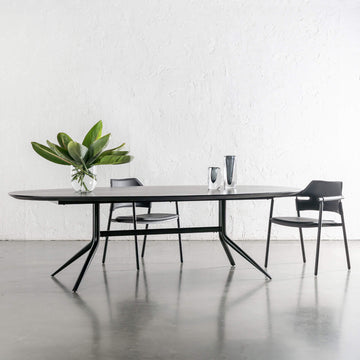 BRETON OVAL DINING TABLE  |  BLACK NOIR WOOD GRAIN  |  260CM
