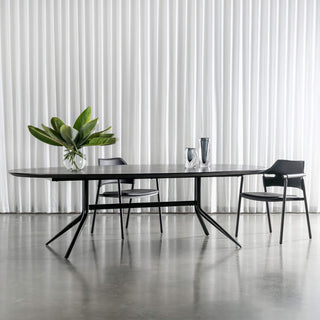 BRETON OVAL DINING TABLE  |  BLACK NOIR WOOD GRAIN  |  260CM