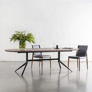 BRETON OVAL DINING TABLE  |  DEEP WALNUT WOOD GRAIN  |  260CM