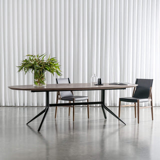 BRETON OVAL DINING TABLE  |  DEEP WALNUT WOOD GRAIN  |  260CM