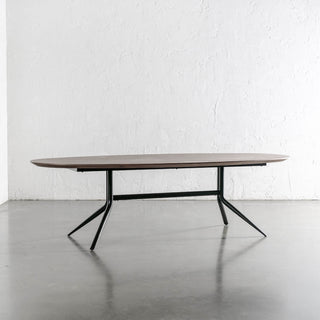 BRETON OVAL DINING TABLE  |  DEEP WALNUT WOOD GRAIN  |  260CM