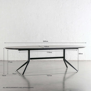 BRETON OVAL DINING TABLE  |  BLACK NOIR WOOD GRAIN  |  260CM