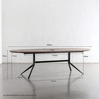 BRETON OVAL DINING TABLE  |  DEEP WALNUT WOOD GRAIN  |  260CM