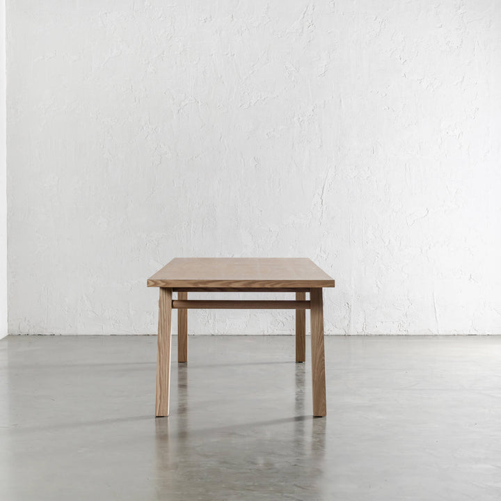 BRIONI DINING TABLE END VIEW  |  BIRCH ASH WOOD GRAIN  |  240CM