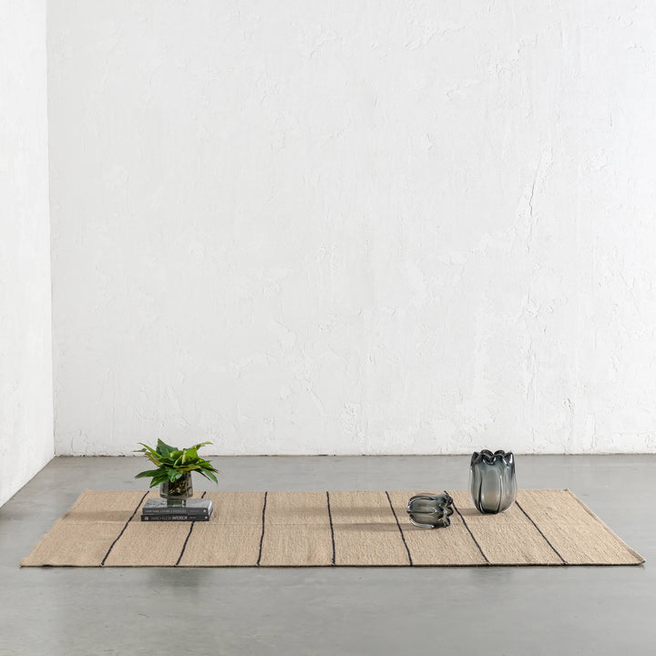 BEDARRA JUTE RUGS  |  NATURAL + BALTIC STONE STRIPE