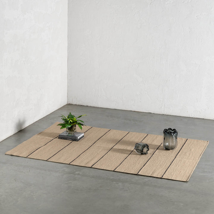 BEDARRA JUTE RUGS  |  NATURAL + BALTIC STONE STRIPE