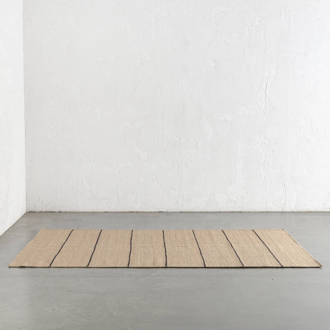 BEDARRA JUTE RUGS  |  NATURAL + BALTIC STONE STRIPE