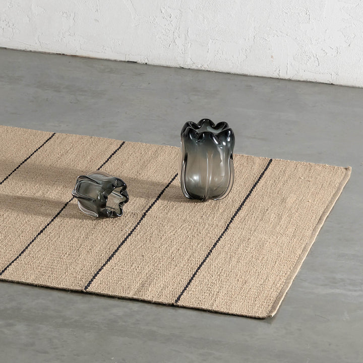 BEDARRA JUTE RUGS  |  NATURAL + BALTIC STONE STRIPE