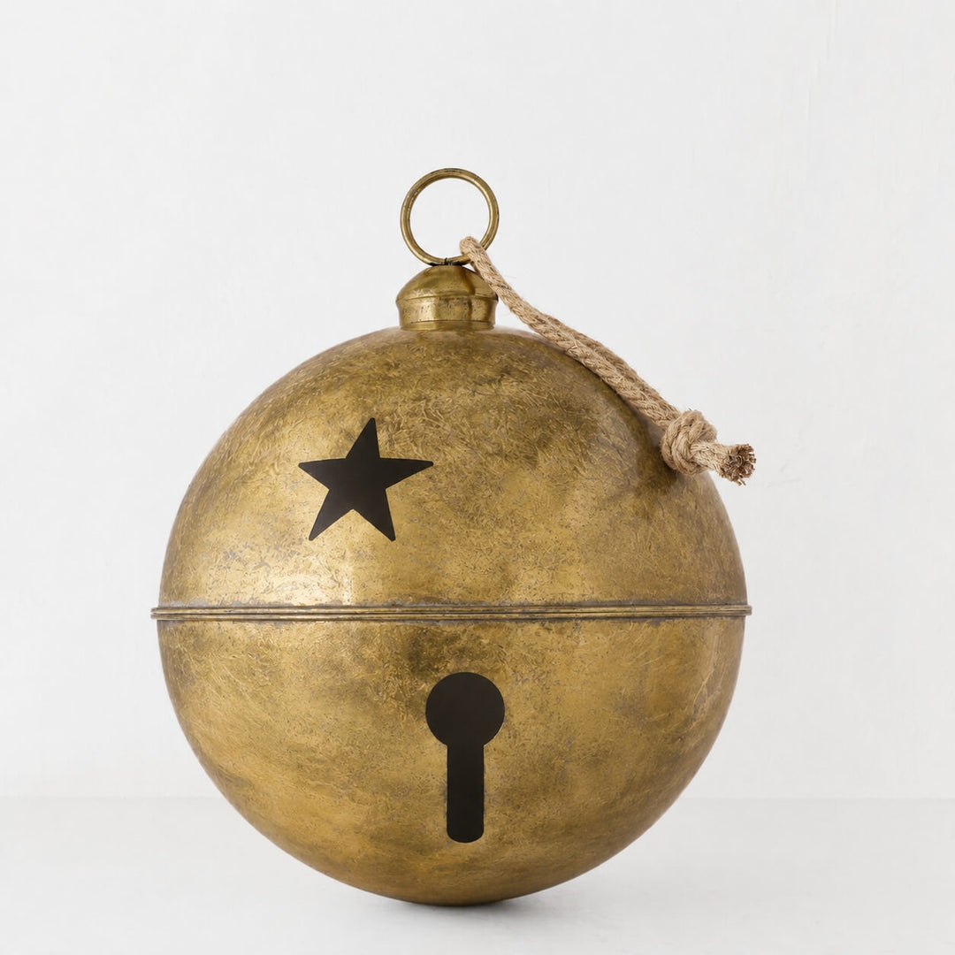 CHRISTMAS BELL BAUBLE  |  50CM  |  ANTIQUE GOLD