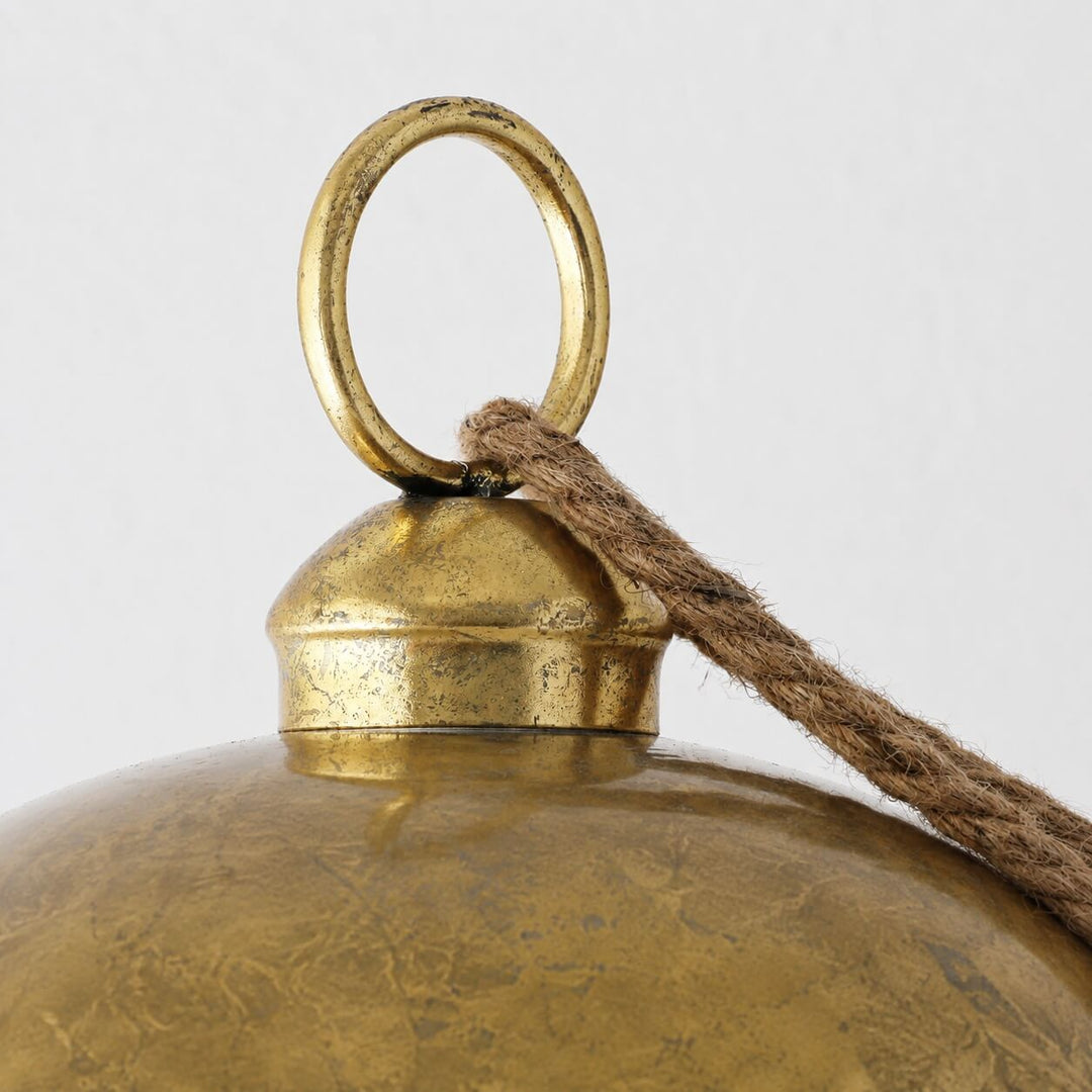 CHRISTMAS BELL BAUBLE  |  50CM  |  ANTIQUE GOLD
