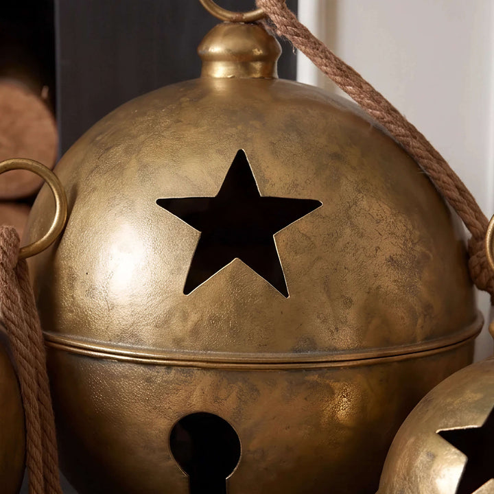 CHRISTMAS BELL BAUBLE  |  50CM  |  ANTIQUE GOLD