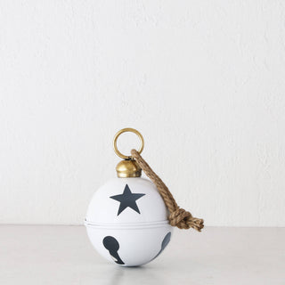 CHRISTMAS BELL BAUBLE  |  16CM  |  GLOSS WHITE