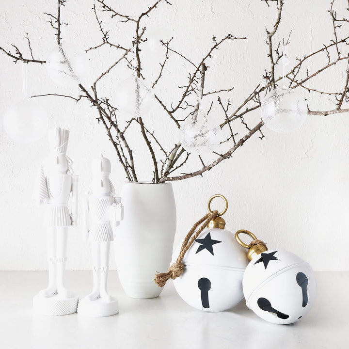 CHRISTMAS BELL BAUBLE BUNDLE | 20 + 30cm styled|  GLOSS WHITE