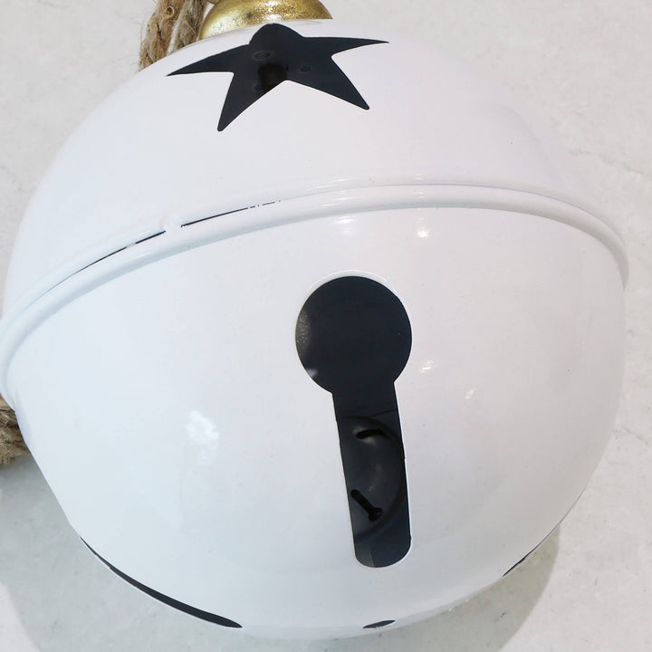 CHRISTMAS BELL BAUBLE  | CLOSE UP |  GLOSS WHITE